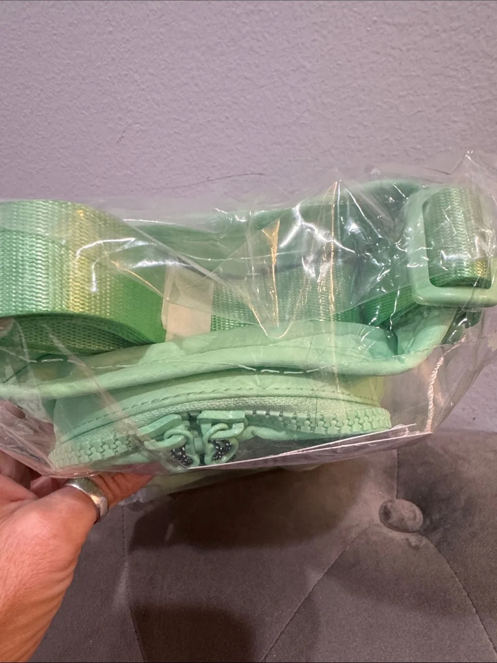 Lululemon Lime / Rainforest Green Crossbody Water Bottle with Front Pocket